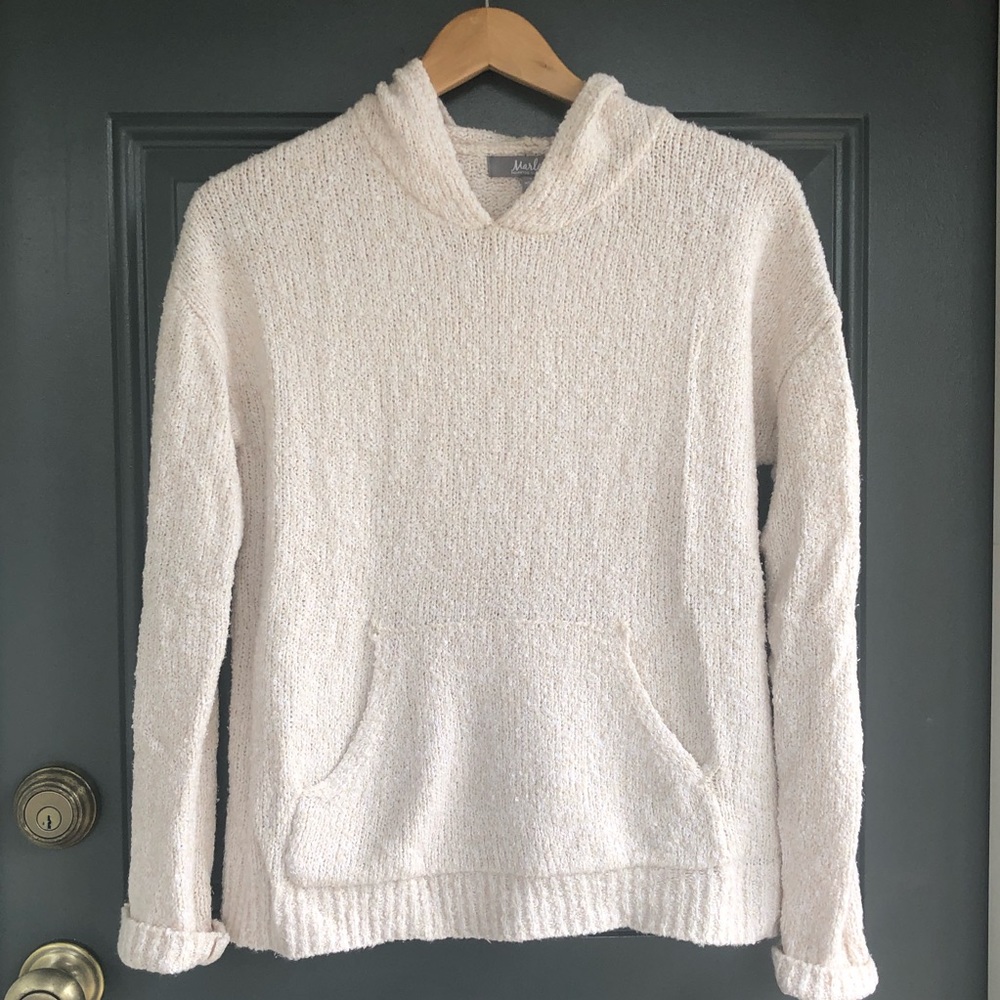 Ivory Marled Reunited Clothing Hooded Sweater